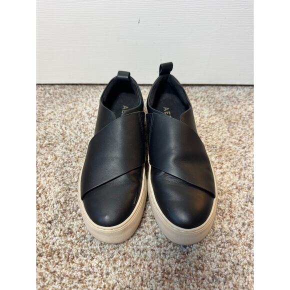 Women's AEROSOLES Brighton Black Leather Slip on Uppers, size 6.5 - Picture 4 of 10